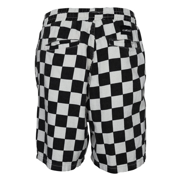 Chequered shorts-Black