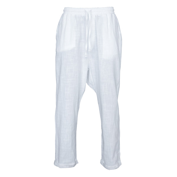 Tied Linen White Pants