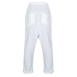 Tied Linen White Pants