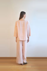 Sile Cross Stitched Blush Top