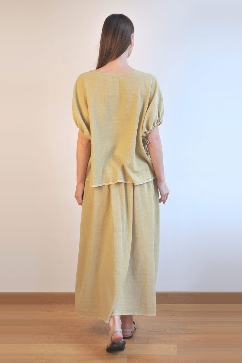Sile Short Sleeve Olive Top