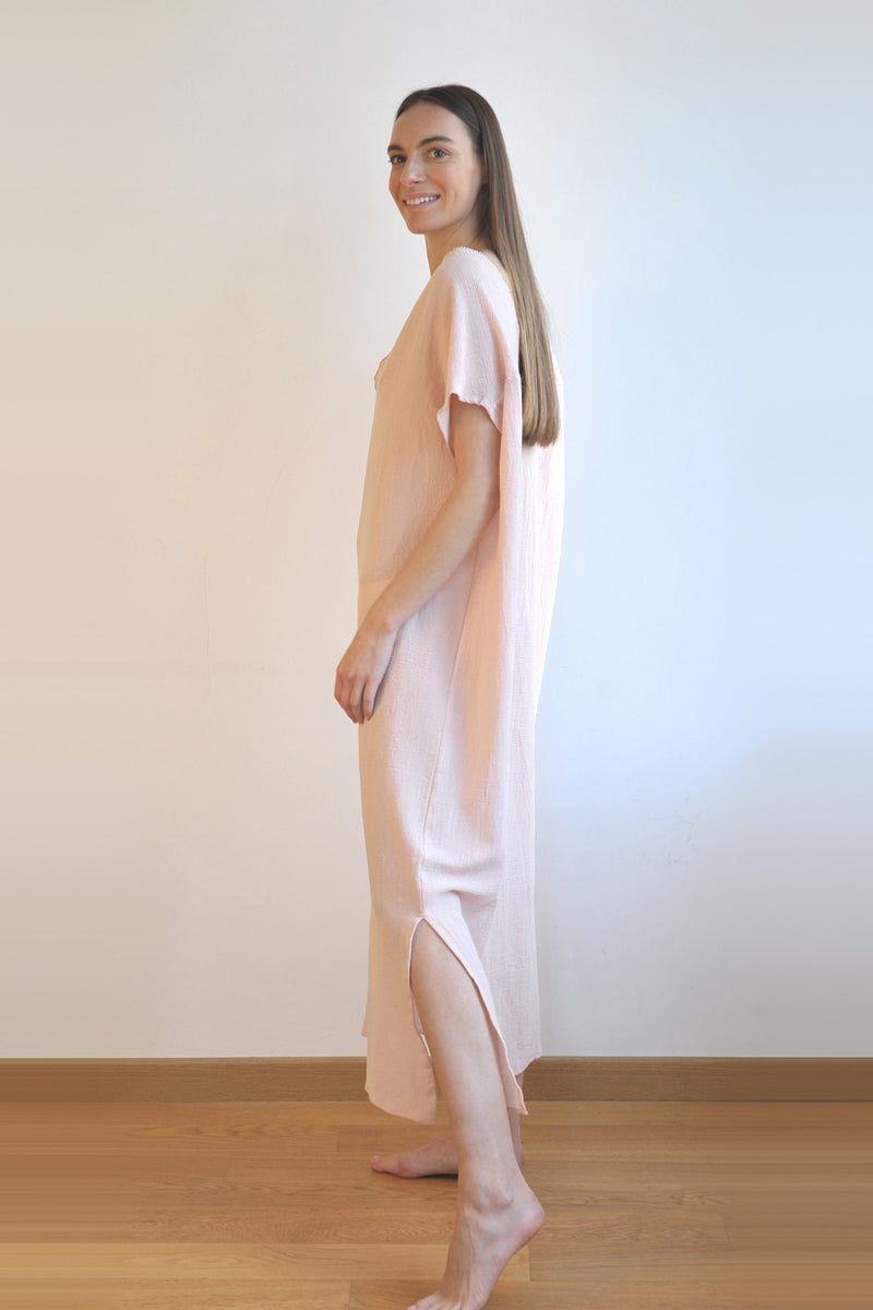 Sile V Neck Caftan Blush Dress