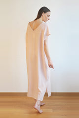 Sile V Neck Caftan Blush Dress