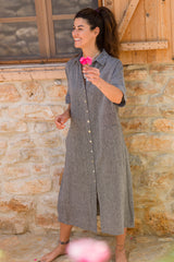 Sile Charcoal Shirt Dress