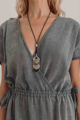Sile Charcoal Column Dress