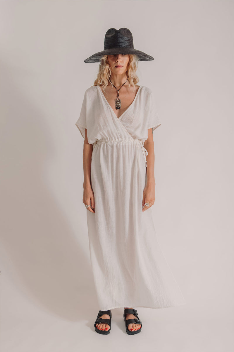 Sile Off-White Column Dress