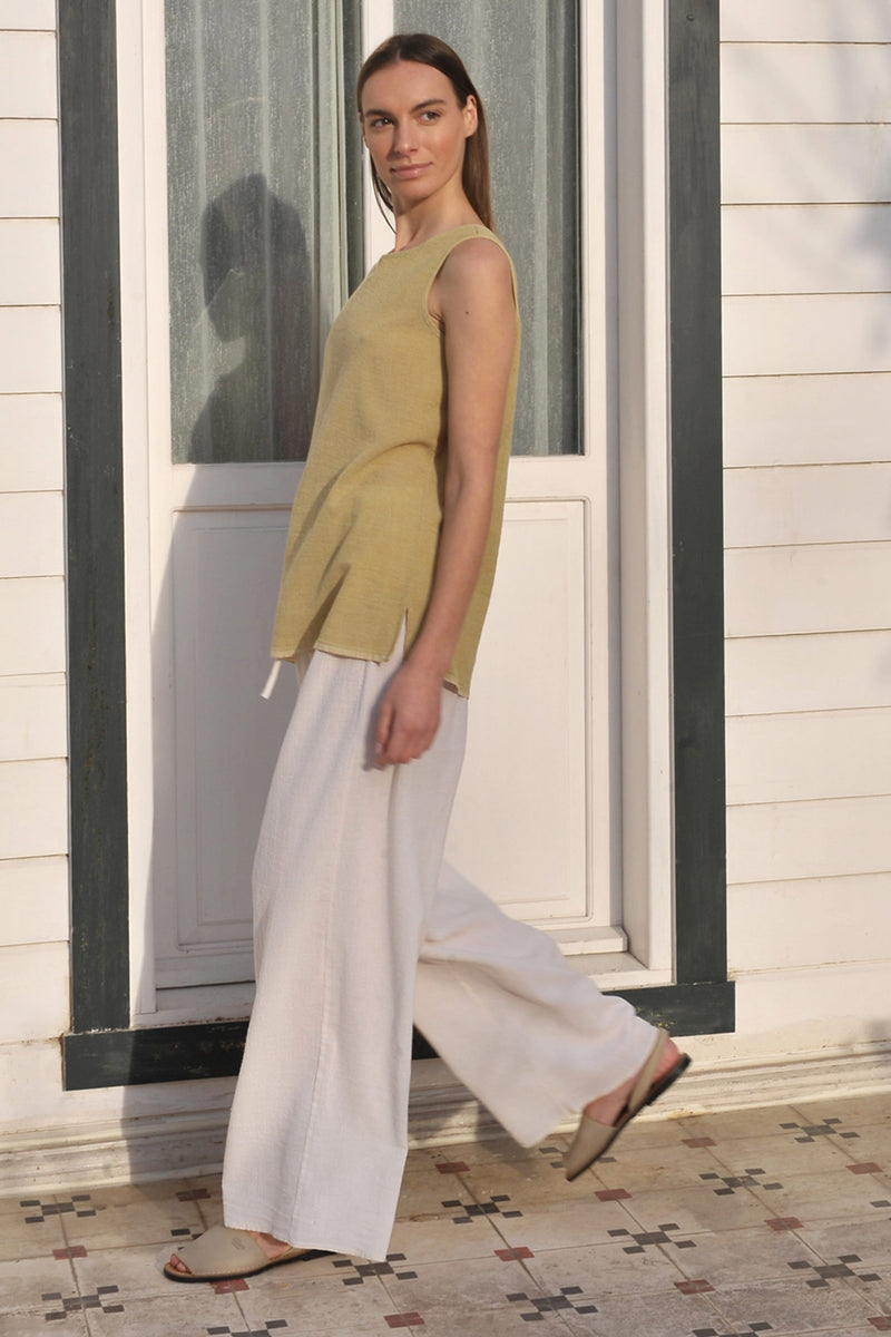 Sile Off-White Loose Pants