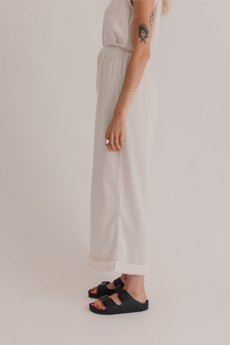 Sile Off-White Loose Pants
