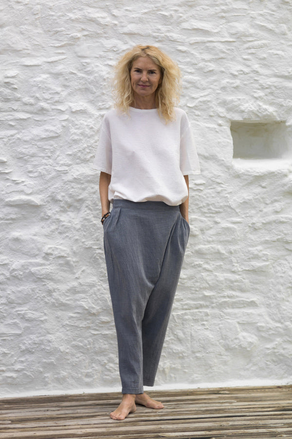 Sile Fold Over Charcoal Pant