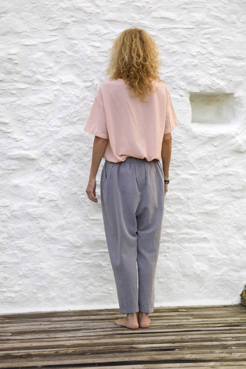 Sile Fold Over Grey Pant