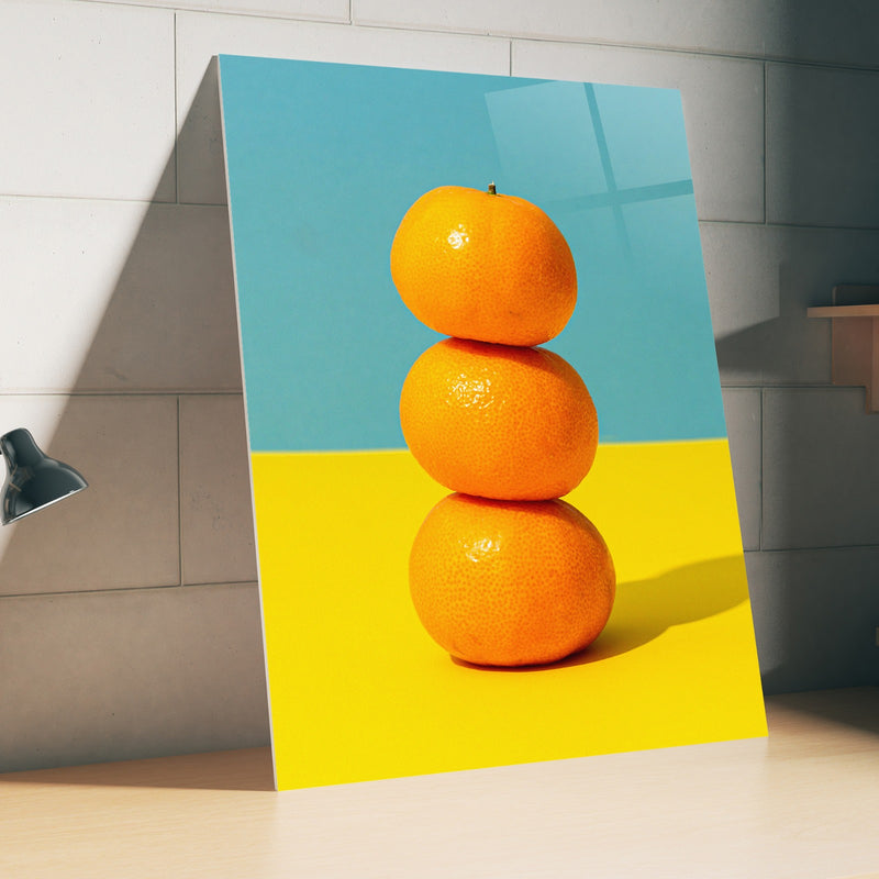Tangerine Glass Wall Art