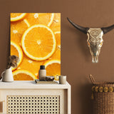 Close Orange Slice Glass Wall Art